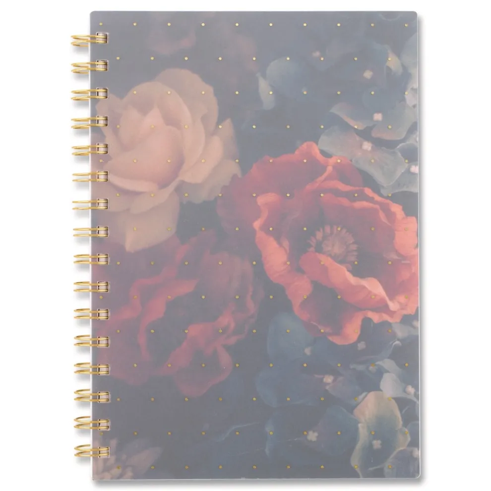 AT-A-GLANCE 8.5 in. x 5.5 in. 12-Month (Jan-Dec 2026) Midnight Garden Weekly/Monthly Planner - Black/Pink/Green Cover