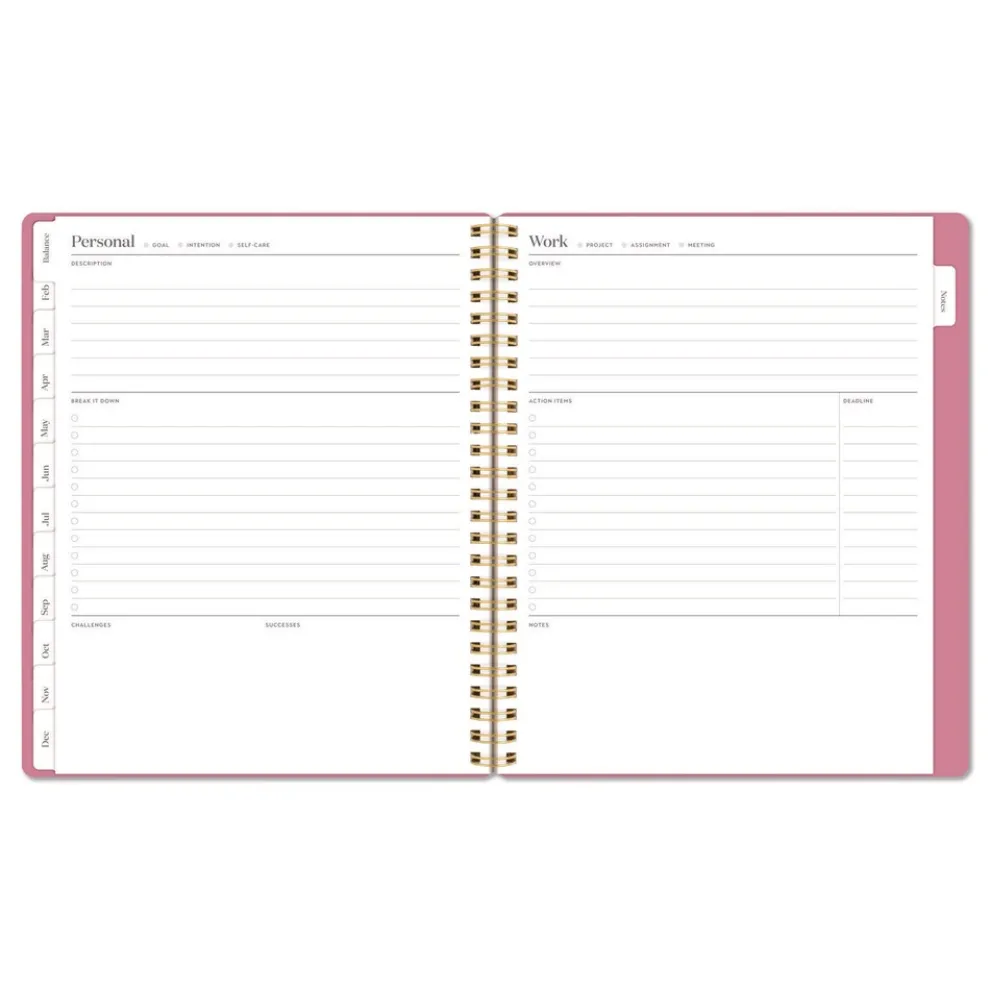 AT-A-GLANCE 8.75 in. x 7.75 in. 12-Month (Jan-Dec 2026) WorkStyle Weekly/Monthly Planner - Pink Cover
