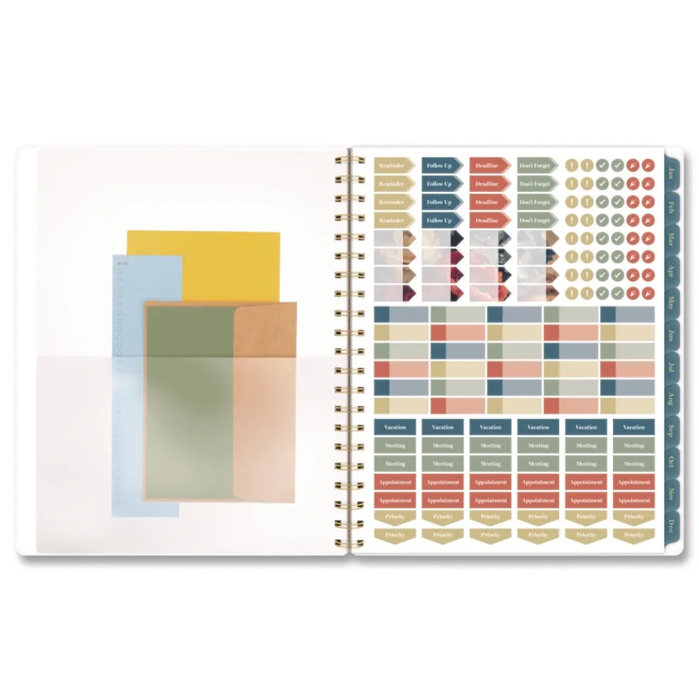 AT-A-GLANCE 11 in. x 8.5 in. 12-Month (Jan-Dec 2026) Midnight Garden Weekly/Monthly Planner - Black/Pink/Green Cover