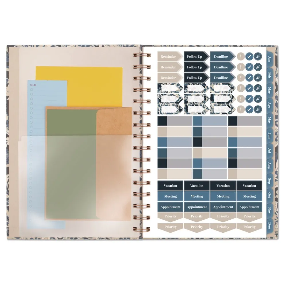 AT-A-GLANCE 8.5 in. x 5.5 in. 12-Month (Jan-Dec 2026) Elizabeth Weekly/Monthly Planner - Blue Cover