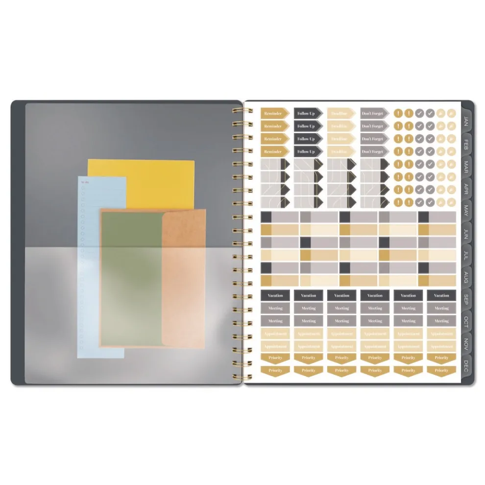 AT-A-GLANCE 11 in. x 8.5 in. 12-Month (Jan-Dec 2026) Hera Weekly Monthly Planner - Black/Gold Cover