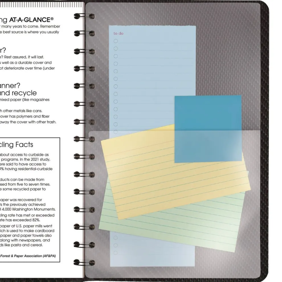 AT-A-GLANCE 8.5 in. x 5.5 in. 12-Month (Jan to Dec): 2026 Contemporary Open-Block Format Weekly/Monthly Planner - Graphite Cover