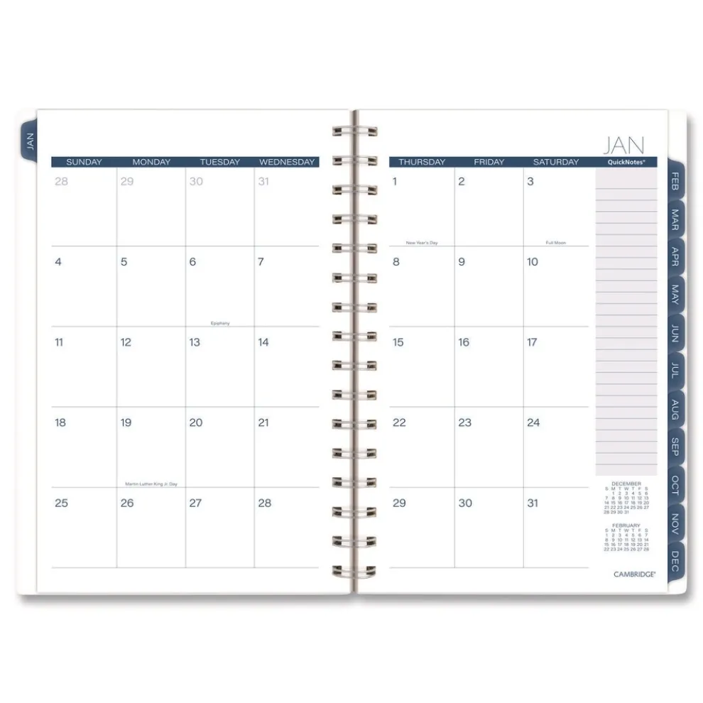 AT-A-GLANCE 8.5 in. x 5.5 in. 12-Month (Jan-Dec 2026) Abyss Weekly/Monthly Planner - Blue Cover