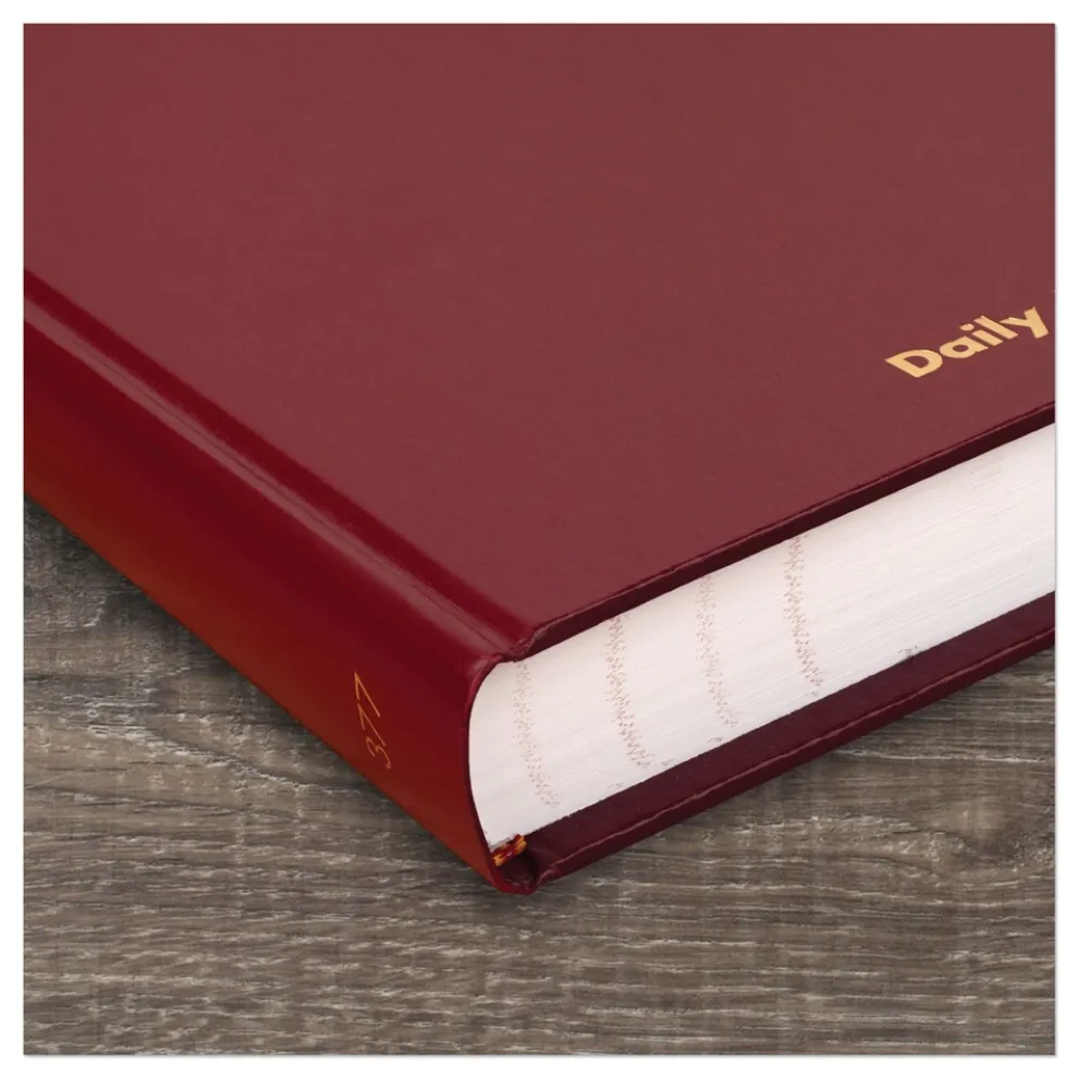 AT-A-GLANCE 12 in. x 7.75 in. Standard 2026 Edition Wide/Legal Rule Daily Journal - Red Cover
