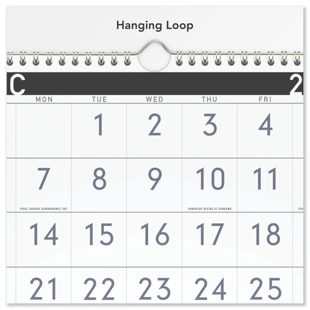 AT-A-GLANCE 15-Month: Dec 2025 to Feb 2027 Three-Month Reference 12 in. x 27 in. Contemporary Artwork/Formatting Wall Calendar - White Sheets