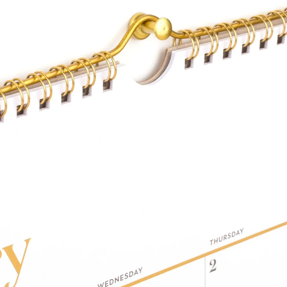 AT-A-GLANCE WorkStyle 15 in. x 12 in. 12-Month (Jan to Dec) 2025 Monthly Wall Calendar - White/Gold Sheets