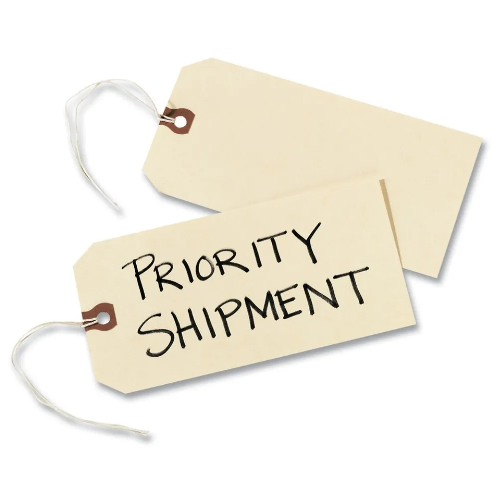 Avery 6.25 in. x 3.13 in. 11.5 pt Stock Strung Shipping Tags - Manila (1000/Box)