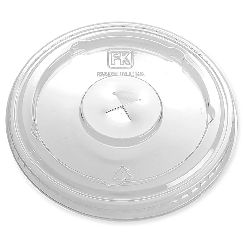 Fabri-Kal Greenware X-Slot Plastic Cold Drink Lids, Fits 12 oz to 20 oz Cold Cup - Clear (1000/Carton)