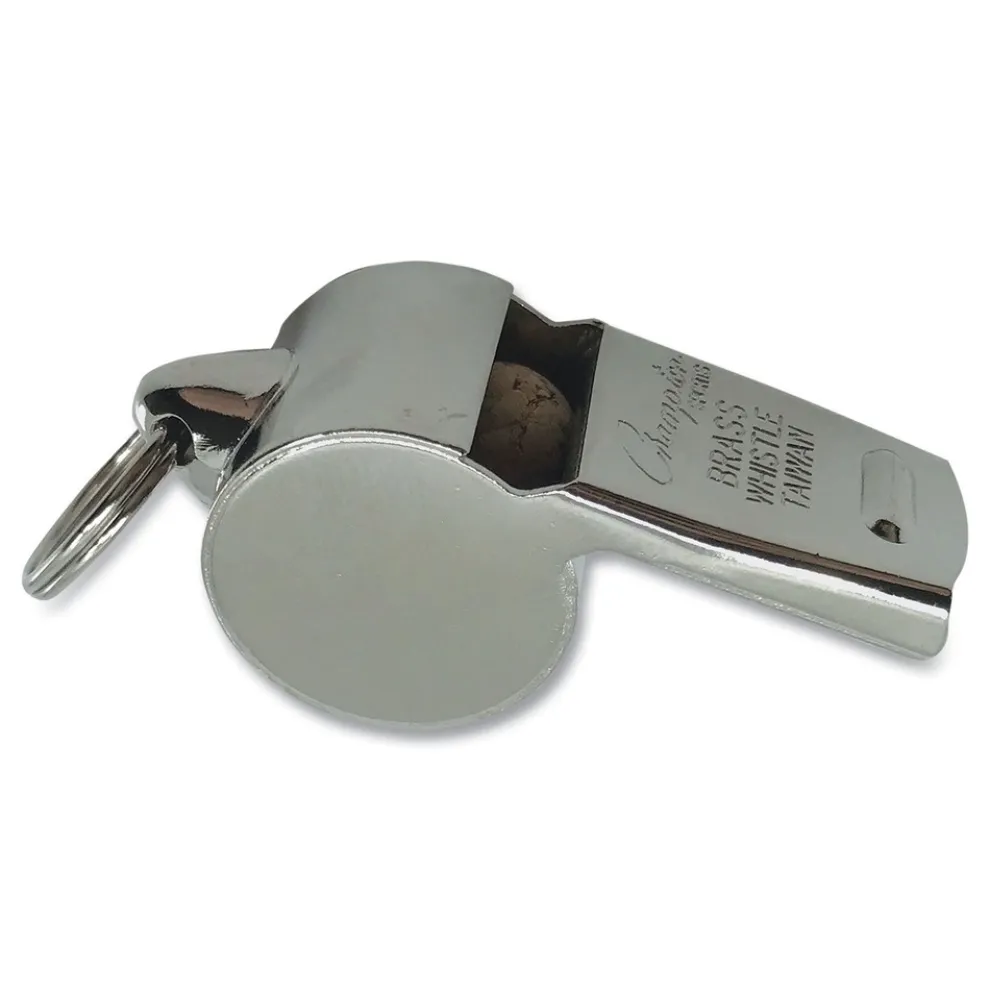 Champion Sports Heavy Weight Metal Sports Whistle - Silver (1 Dozen)