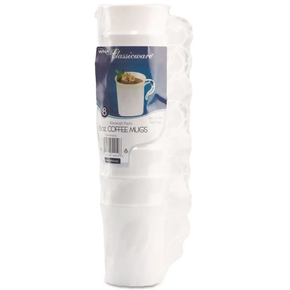 WNA 8 oz Classicware Plastic Coffee Mugs - White (192/Carton)