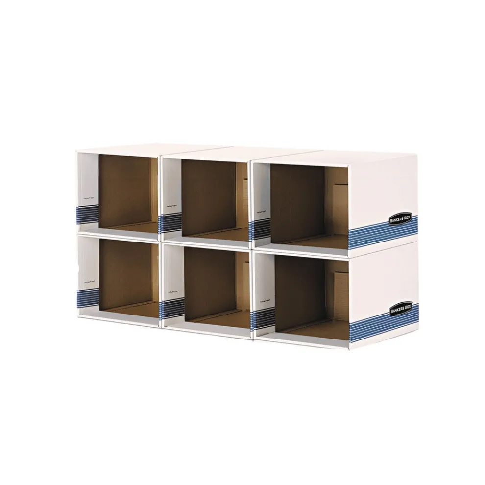 Bankers Box 23.75 in. x 19.75 in. Legal/Letter File/Cube Box Shell - White/Blue (6/Carton)