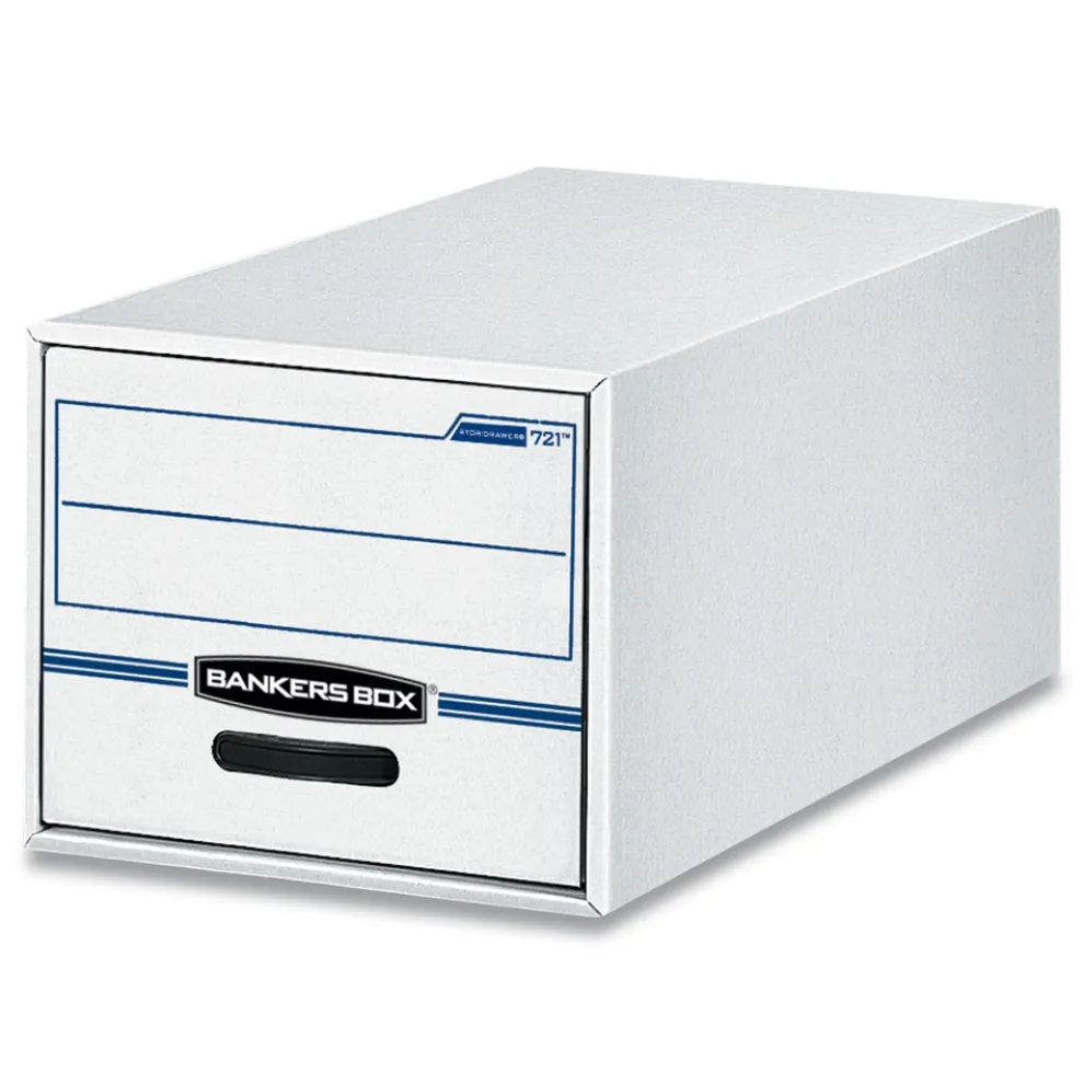 Bankers Box 16.75 in. x 19.5 in. x 11.5 in. STOR/DRAWER Basic Space-Savings Storage Drawers for Legal Files - White/Blue (6/Carton)