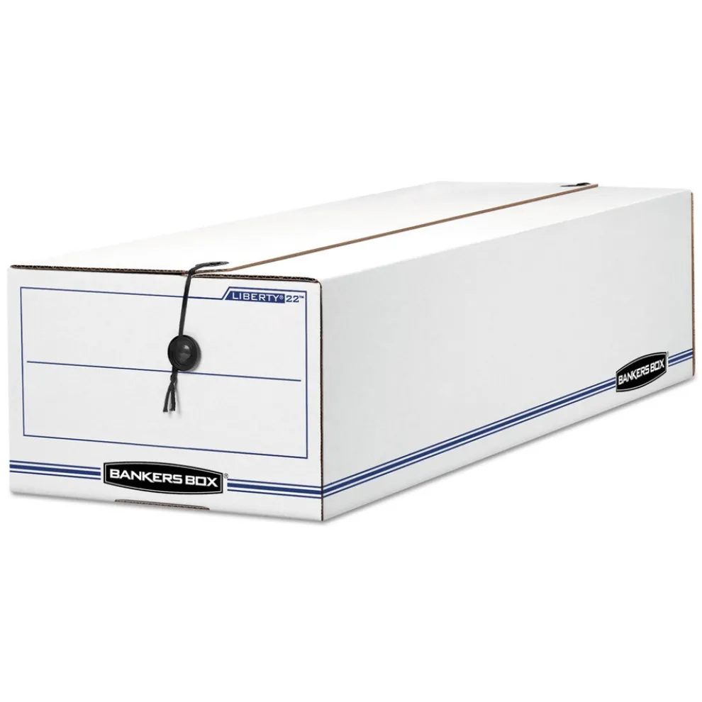 Bankers Box Liberty 9 in. x 24.25 in. x 7.5 in. Check and Form Boxes - White/Blue (12/Carton)