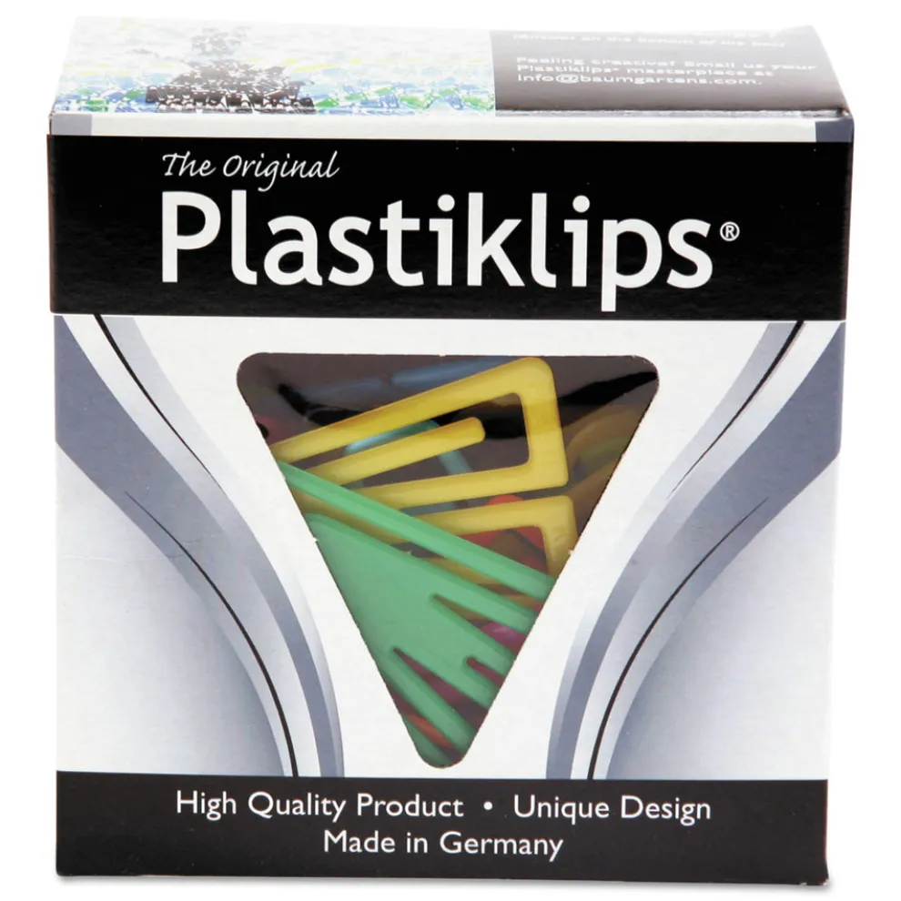 Baumgartens Plastiklips Smooth Paper Clips - Assorted Colors/Extra Large (50/Box)