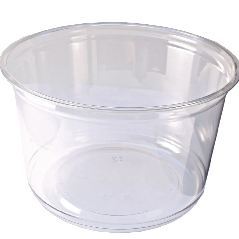 Fabri-Kal 000000000009501034 4.6 in. Diameter x 3 in. 16 oz. Recycleware Round Plastic Deli Container - Clear (500/Carton)