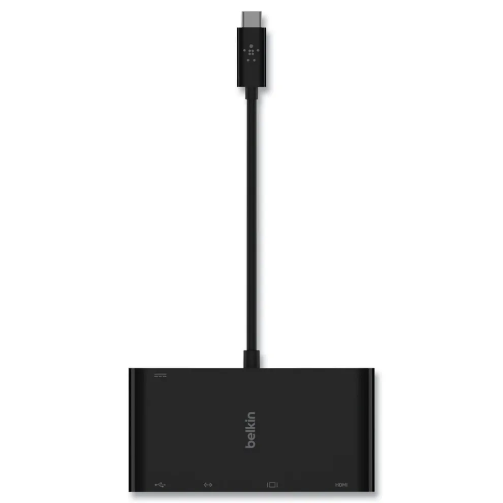 Belkin 4K HDMI/USB-A/USB-C/VGA 4.9 ft. USB-C Multimedia plus Charge Adapter - Black