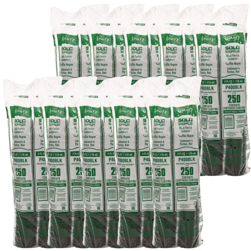 Dart 4 oz. Polystyrene Portion Cups - Black (2500/Carton)