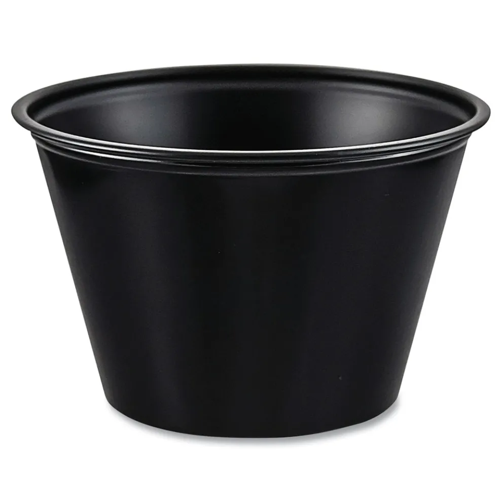 Dart 4 oz. Polystyrene Portion Cups - Black (2500/Carton)