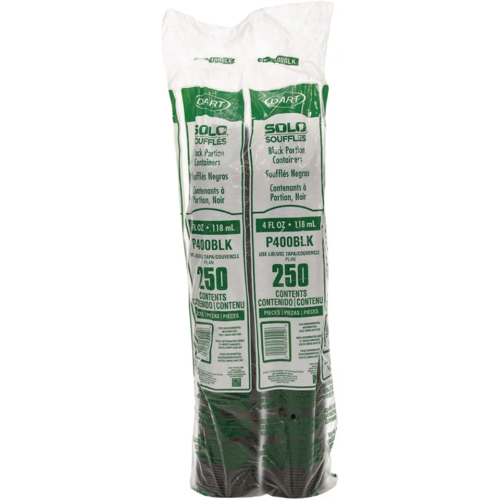 Dart 4 oz. Polystyrene Portion Cups - Black (2500/Carton)
