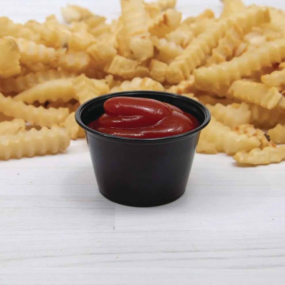 Dart 4 oz. Polystyrene Portion Cups - Black (2500/Carton)