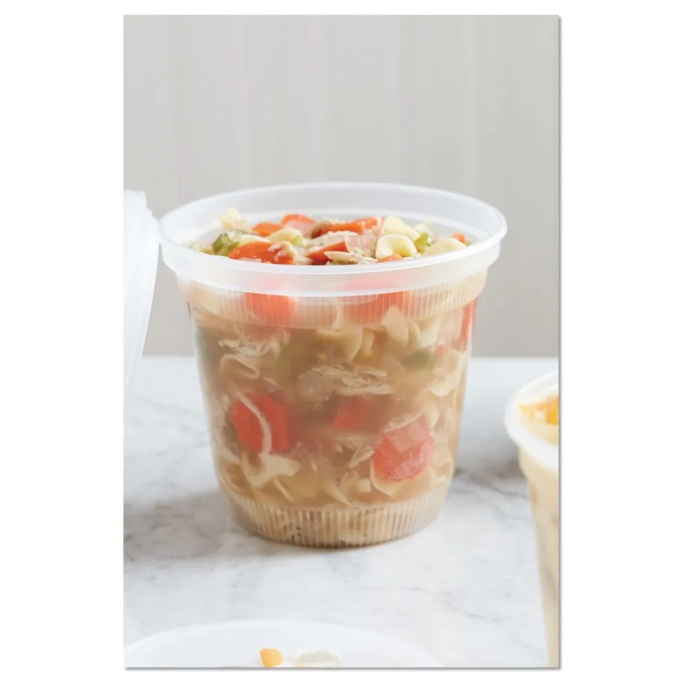 Pactiv Corp. L8328 32 oz 5.5 x 5.5 x 4.9 Newspring DELItainer Plastic Microwavable Container - Clear (200/Carton)