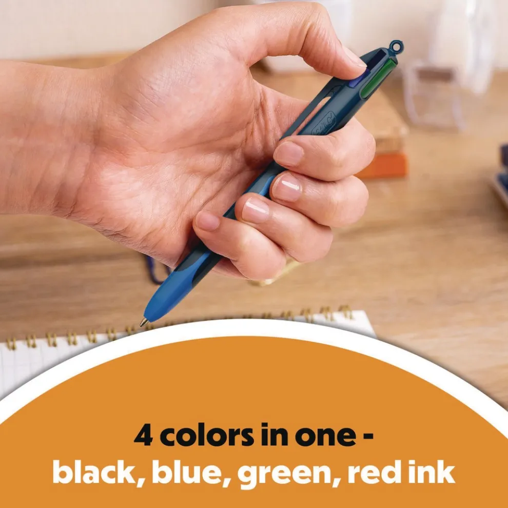 BIC 4-Color Smooth Medium 1 mm Retractable Ballpoint Pen - Multicolor (3/Pack)