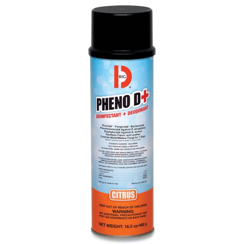 Big D Industries 16.5 oz PHENO D Plus Aerosol Disinfectant/Deodorizer - Citrus Scent (12/Carton)