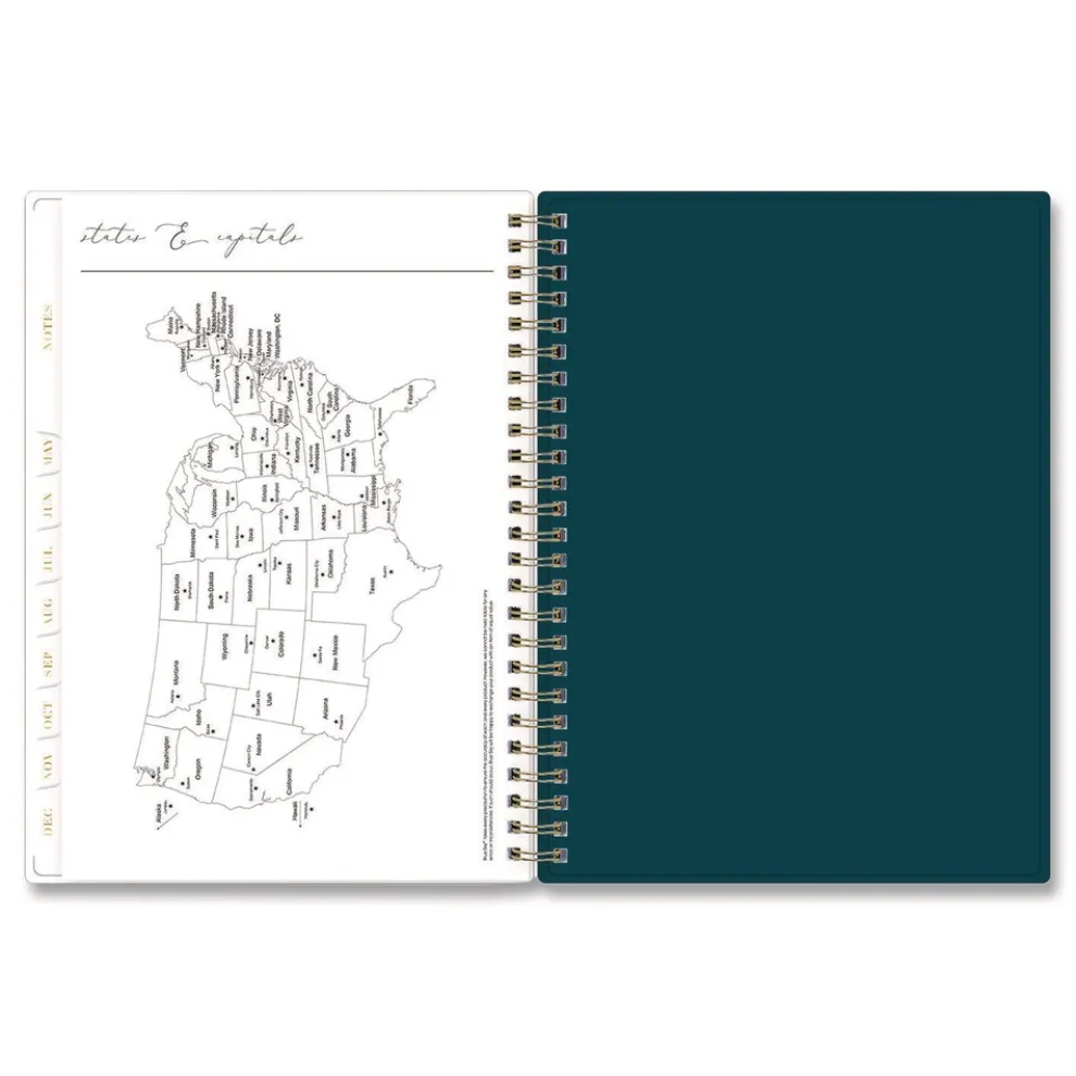 Blue Sky 8.63 in. x 5.88 in. 12-Month (Jan to Dec): 2026 Life Note-It Dania Weekly/Monthly Planner - Floral Artwork, Teal/Pink/Blue Cover