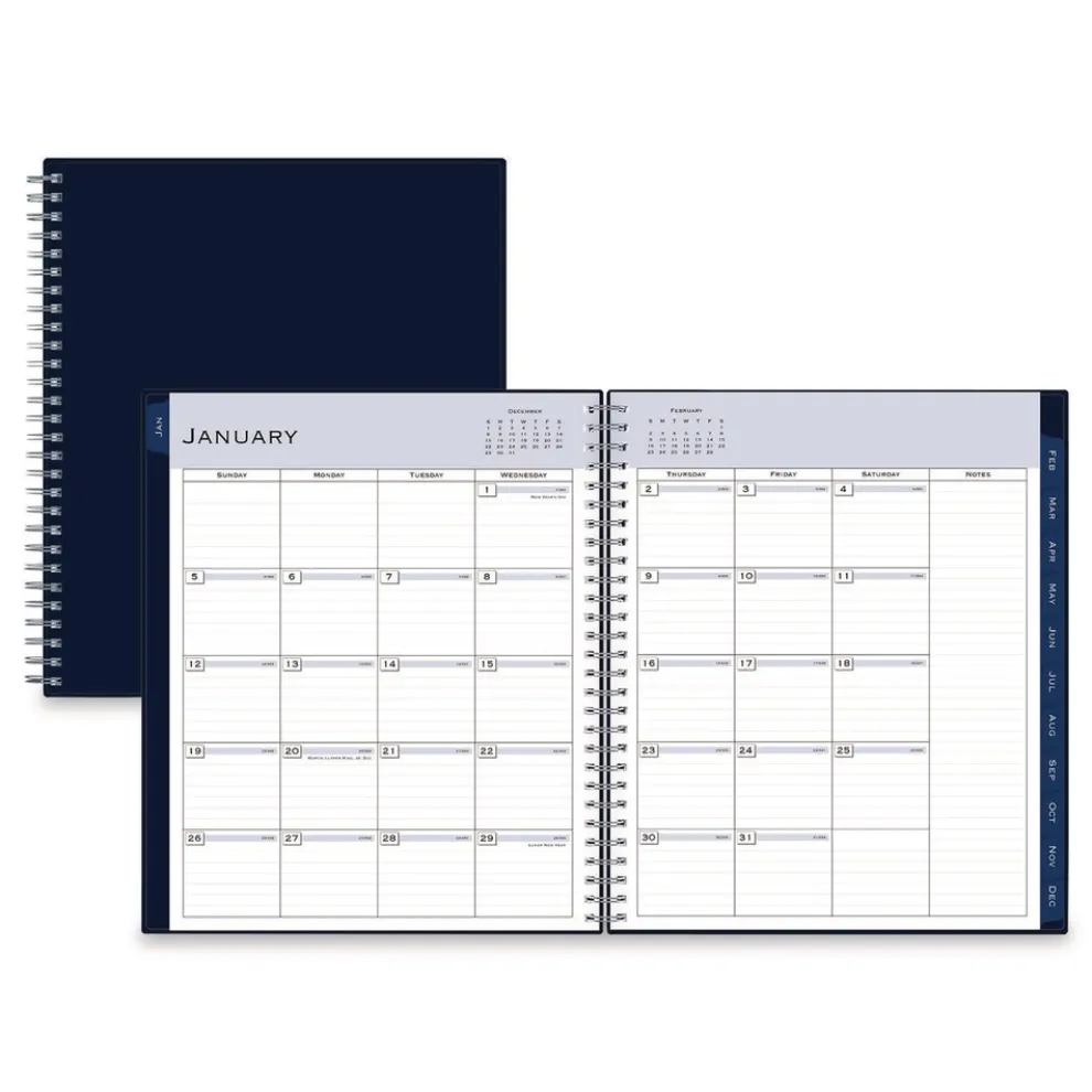Blue Sky 10 in. x 8 in. 12-Month (Jan to Dec): 2026 Passages Monthly Planner - Navy Cover