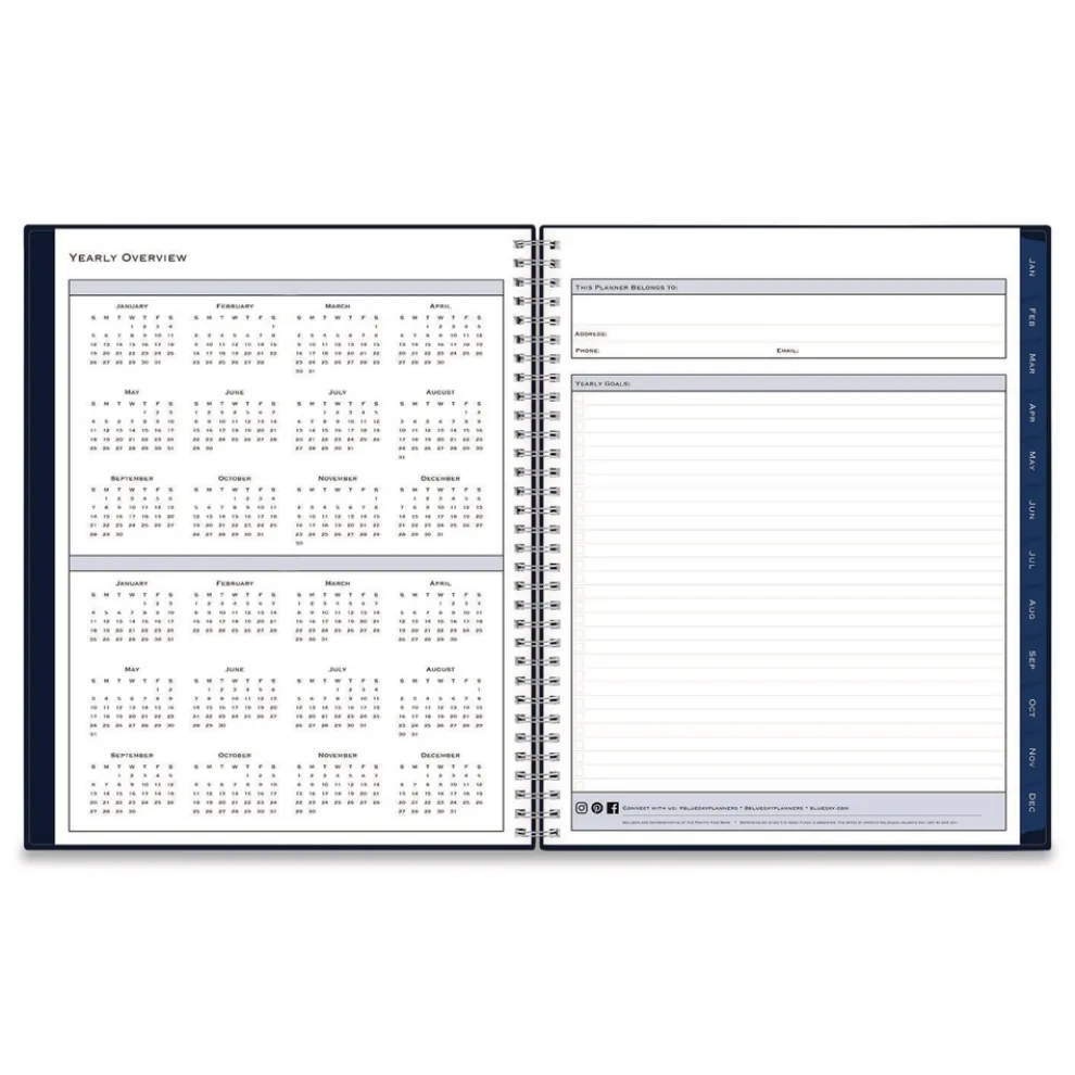 Blue Sky 11 in. x 8.5 in. 12-Month (Jan to Dec): 2026 Passages Weekly Appointment Book and Monthly Planner - Navy Cover