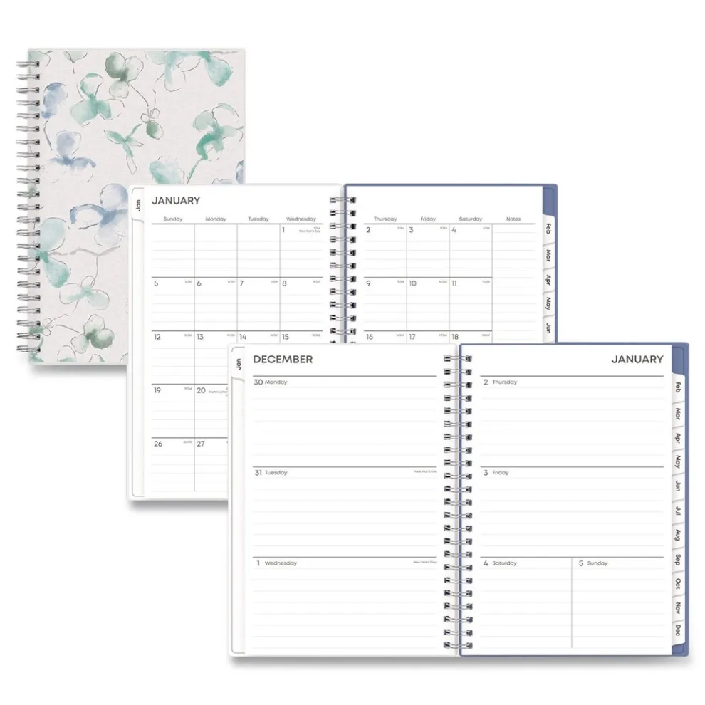Blue Sky 8 in. x 5 in. 12-Month (Jan-Dec 2026) Lindley Weekly/Monthly Planner - White/Blue/Green Cover