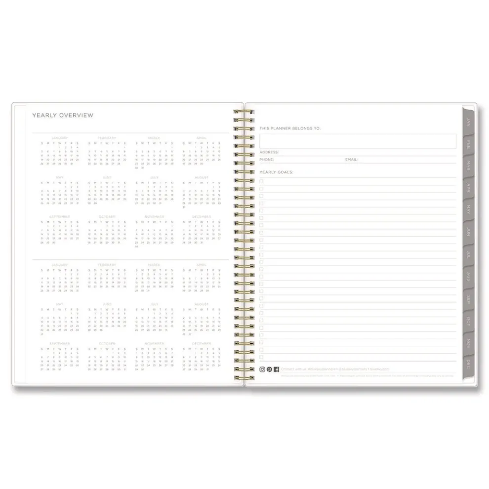 Blue Sky 11 in. x 8.5 in. 12-Month (Jan to Dec): 2026 Mimosa Weekly/Monthly Planner - Floral Artwork, Yellow/Green/White Cover