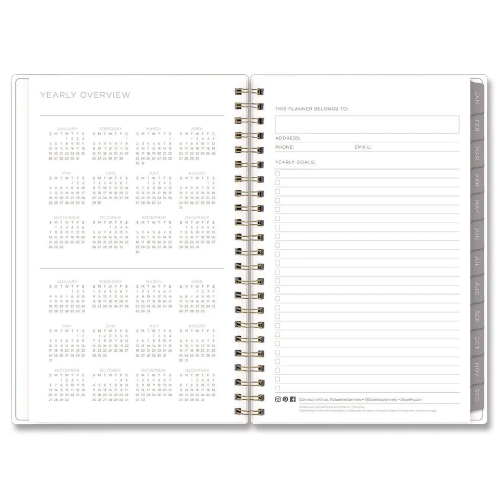Blue Sky 8 in. x 5 in. 12-Month (Jan to Dec): 2026 Mimosa Weekly/Monthly Planner - Lemon Artwork, Yellow/Green/White Cover
