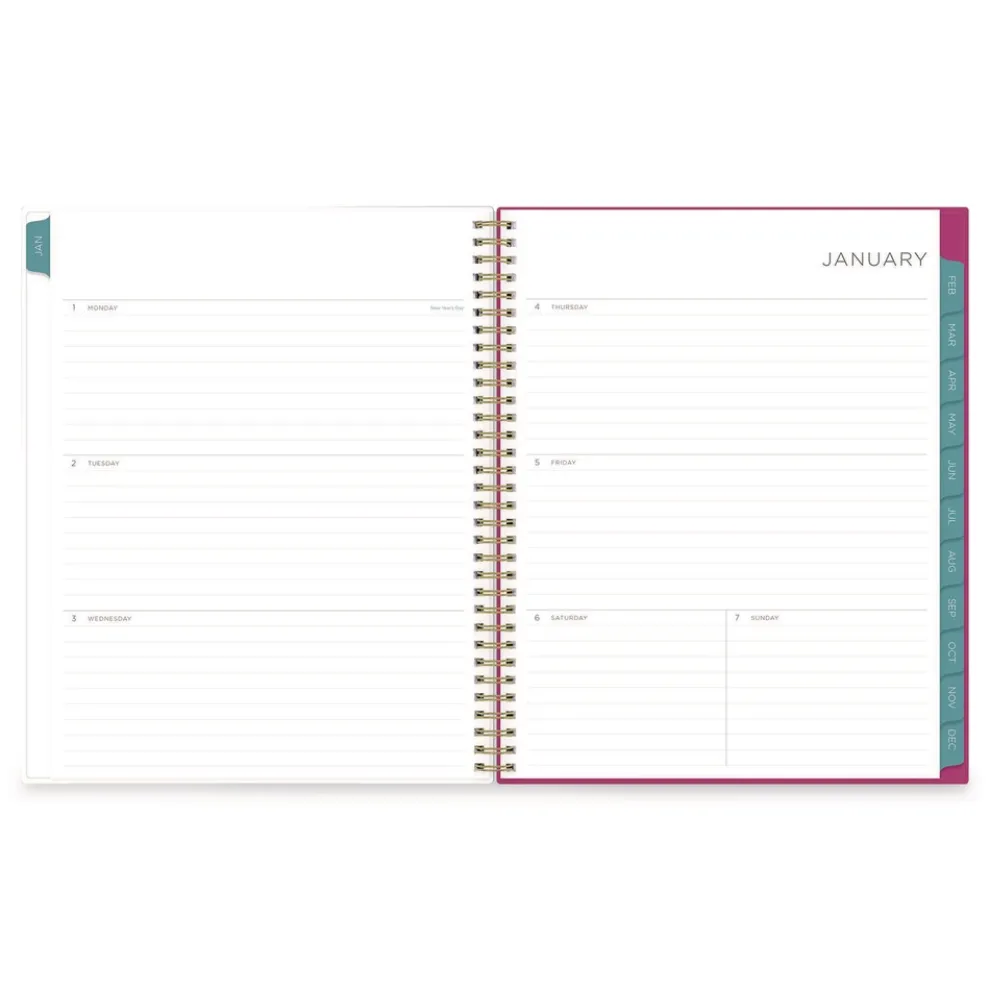Blue Sky 11 in. x 8.5 in. 12-Month (Jan to Dec): 2026 Kelly Ventura Magenta Bloom Weekly/Monthly Planner - Floral Artwork, Multicolor Cover