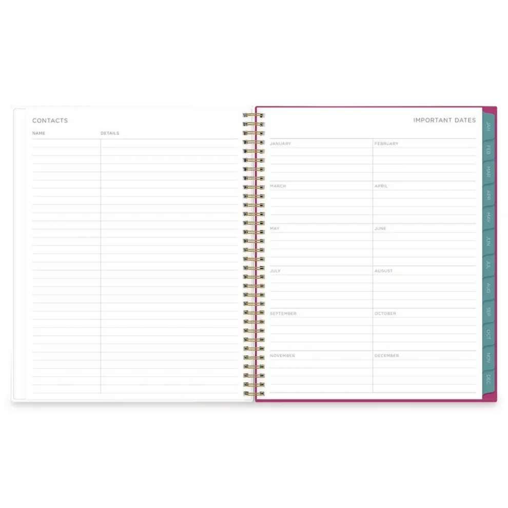 Blue Sky 11 in. x 8.5 in. 12-Month (Jan to Dec): 2026 Kelly Ventura Magenta Bloom Weekly/Monthly Planner - Floral Artwork, Multicolor Cover