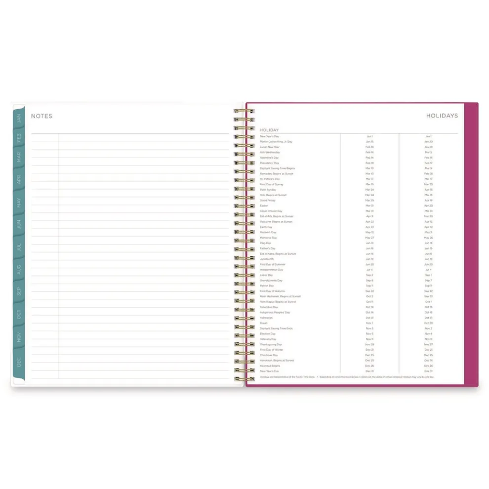 Blue Sky 11 in. x 8.5 in. 12-Month (Jan to Dec): 2026 Kelly Ventura Magenta Bloom Weekly/Monthly Planner - Floral Artwork, Multicolor Cover