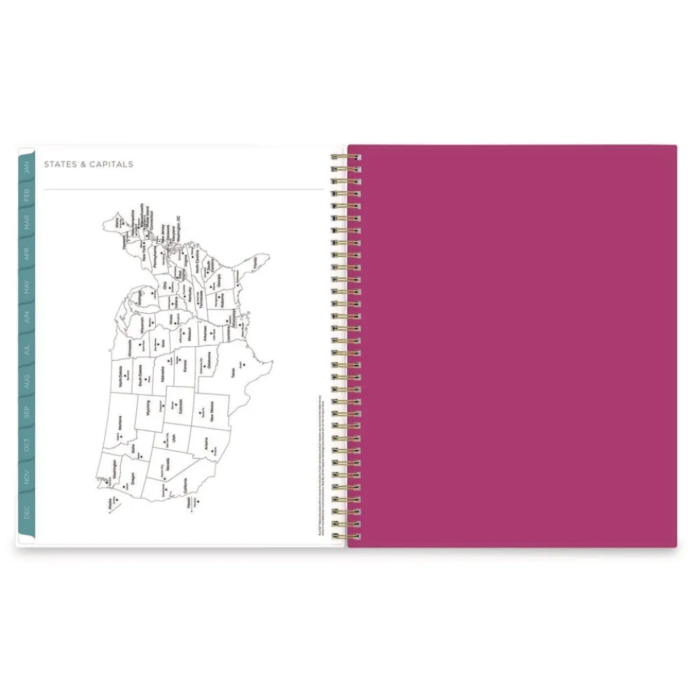 Blue Sky 11 in. x 8.5 in. 12-Month (Jan to Dec): 2026 Kelly Ventura Magenta Bloom Weekly/Monthly Planner - Floral Artwork, Multicolor Cover