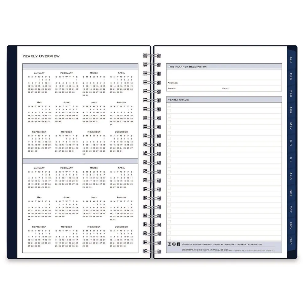 Blue Sky 8 in.x 5 in. 12-Month (Jan to Dec): 2026 Passages Weekly/Monthly Planner - Navy Cover