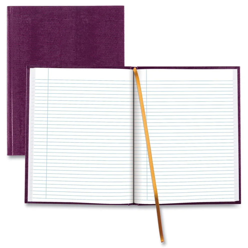 Blueline 10.75 in. x 8.5 in. Sheets Medium/College Rule 1-Subject Executive Notebook with Ribbon Bookmark - Grape Cover