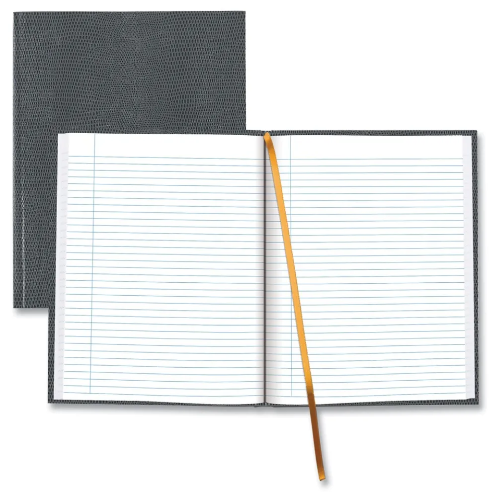 Blueline 10.75 in. x 8.5 in. Sheets Medium/College Rule 1-Subject Executive Notebook with Ribbon Bookmark - Cool Gray Cover