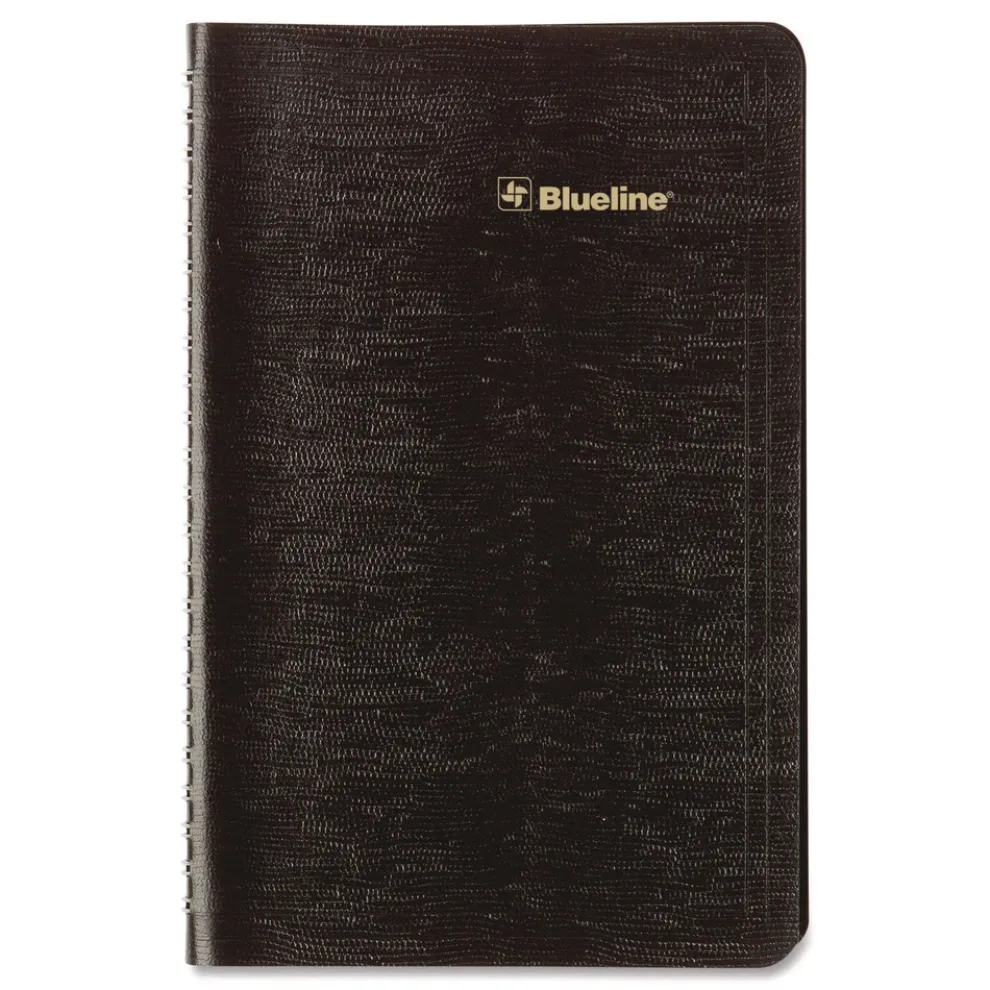 Blueline 12-Month (Jan to Dec): 2026 8 in. x 5 in. Plan and Link Weekly Planner - Black Cover