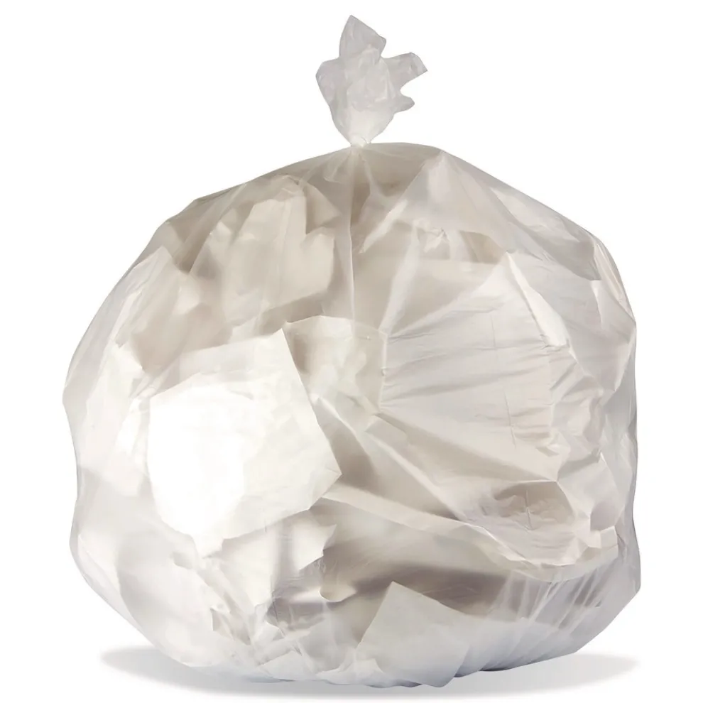 Boardwalk 10 Gallon 8 mic 24 in. x 24 in. High-Density Waste Can Liners - Natural (1000/Carton)