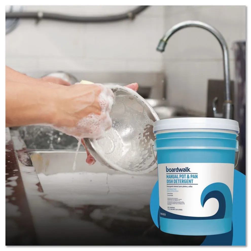Boardwalk 5 Gallon Manual Pot and Pan Dish Detergent - Fresh Breeze Scent
