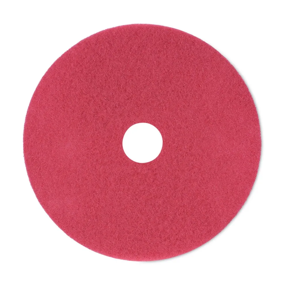 Boardwalk 21 in. Diameter Buffing Floor Pads - Red (5/Carton)