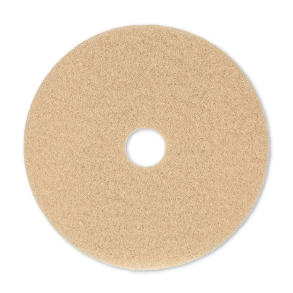 Boardwalk 20 in. Diameter Burnishing Floor Pads - Tan (5/Carton)