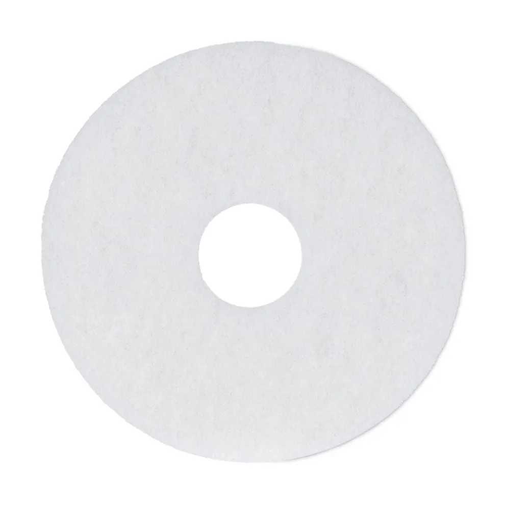 Boardwalk 13 in. Diameter Polishing Floor Pads - White (5/Carton)