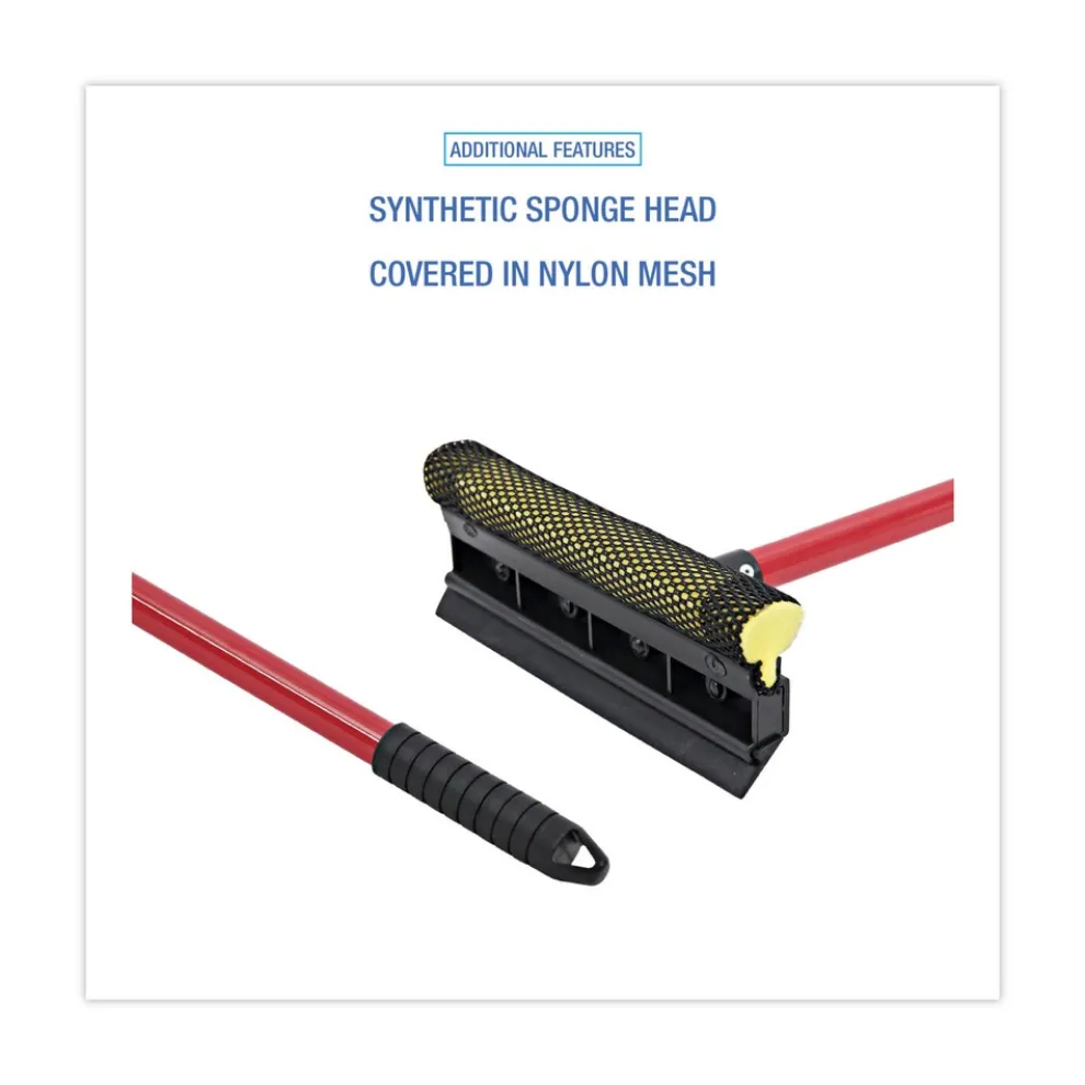 Boardwalk 21 in. Handle 8 in. Wide Blade General-Duty Squeegee - Black/Red