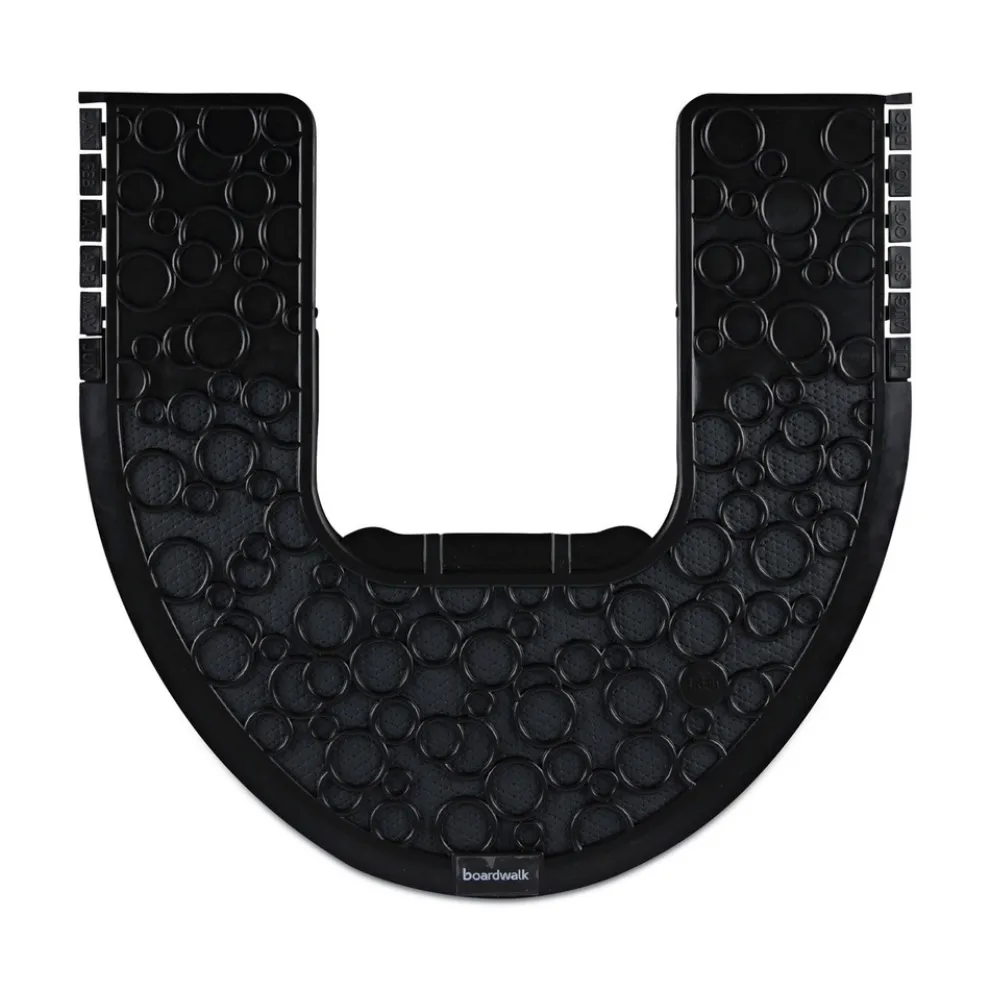 Boardwalk 22 in. x 22 in. Non-Slip Rubber Commode Mat 2.0 Disposable Toilet Floor Mat - Black (6/Carton)