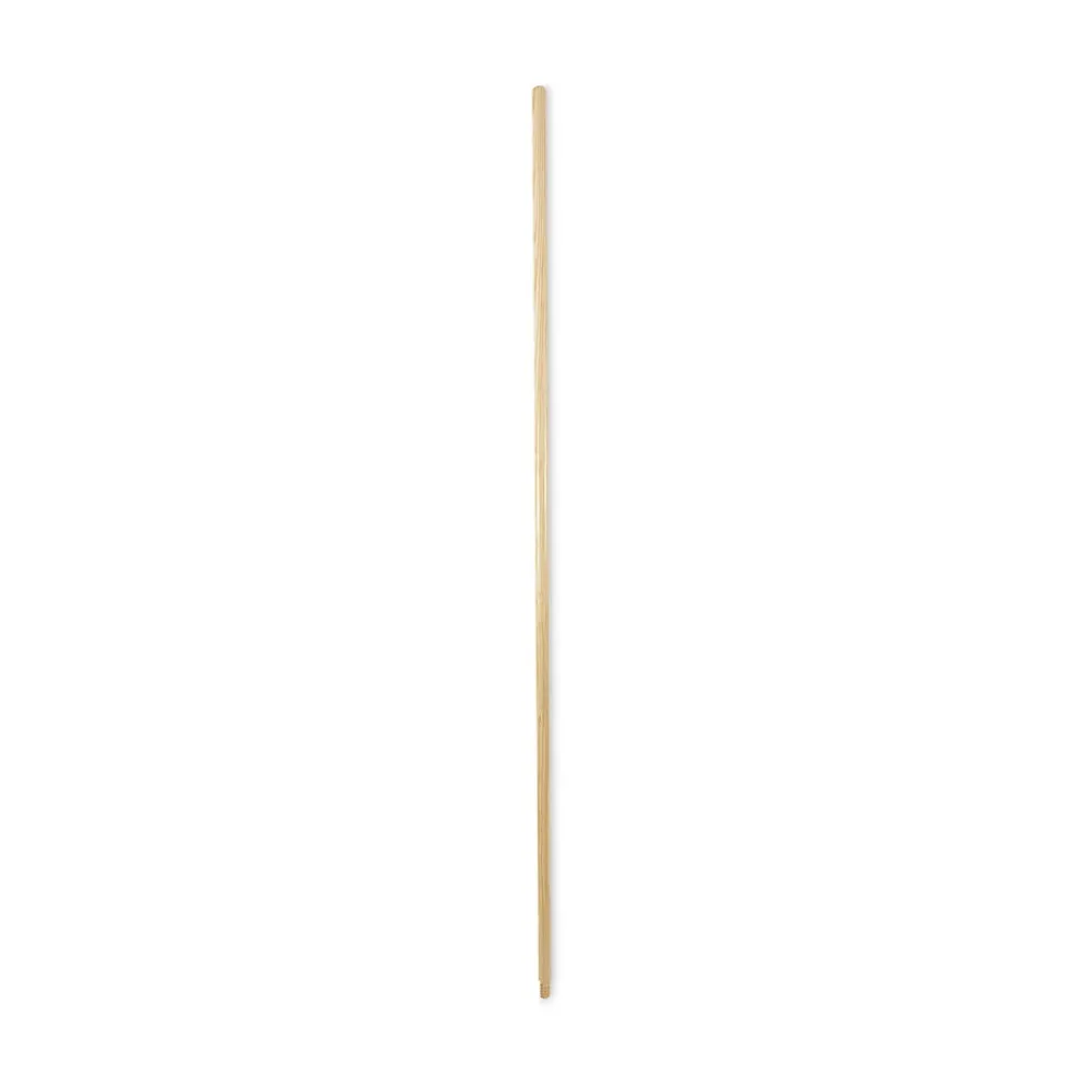 Boardwalk 0.94 in. x 60 in. Threaded End Lacquered Wood Broom Handle - Natural