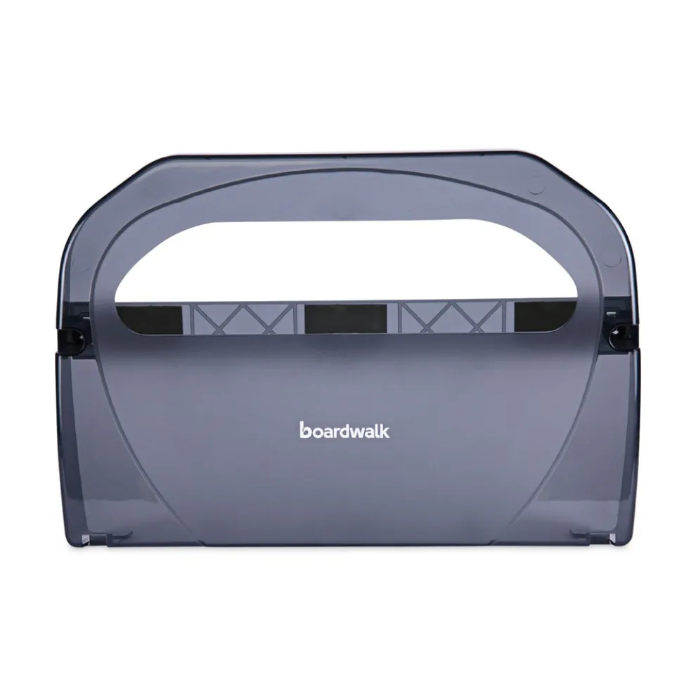 Boardwalk 17.25 in. x 3.13 in. x 11.75 in. Toilet Seat Cover Dispenser - Smoke Black